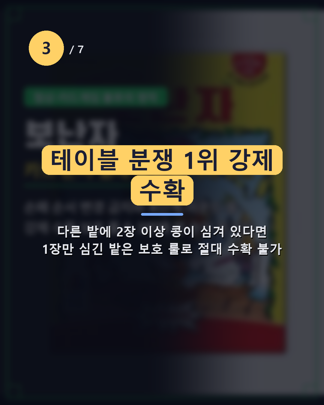 보난자 요약 카드뉴스 3: 테이블 분쟁 1위 강제 수확 판정
